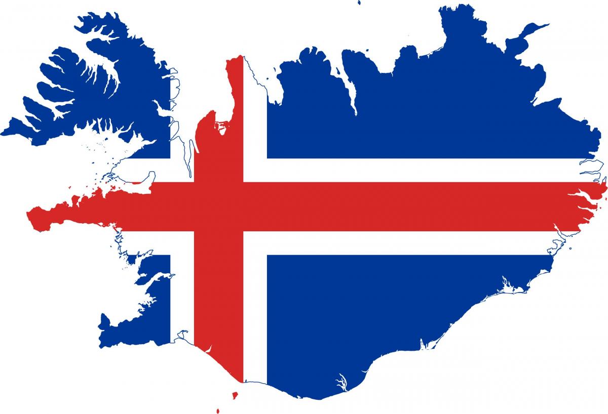 Mapa flagi Islandii